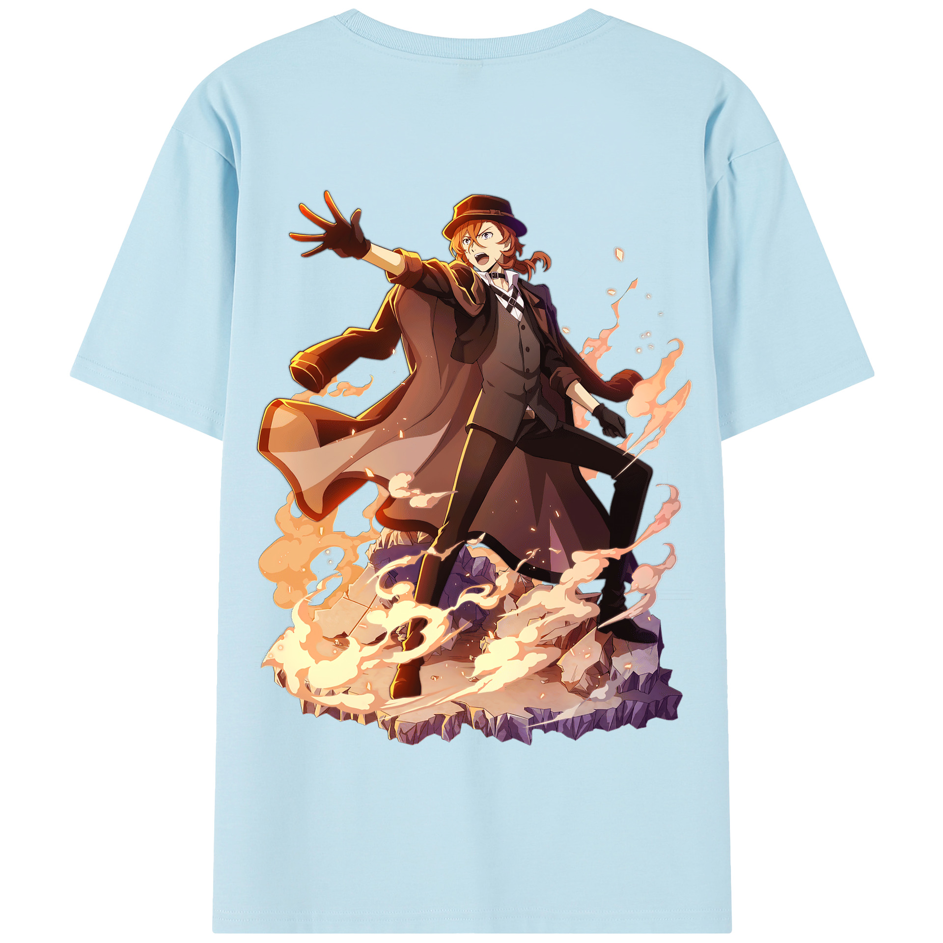 （画像用） 文豪ストレイドッグス Bungo Stray Dogs 綿100％半袖Tシャツ（背面プリント）